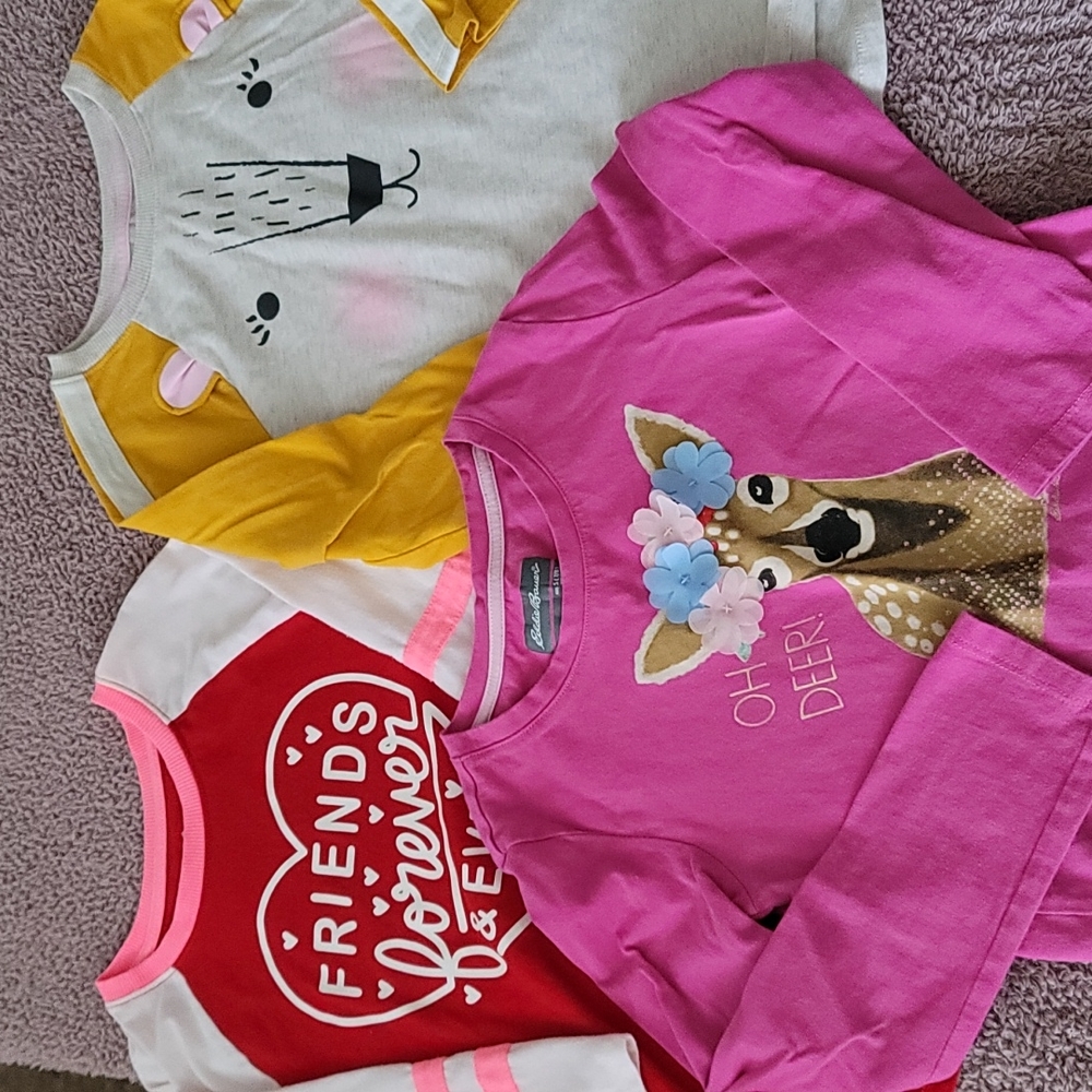 Cute Bundle of Girl's Tees w Embellished designs 7/8